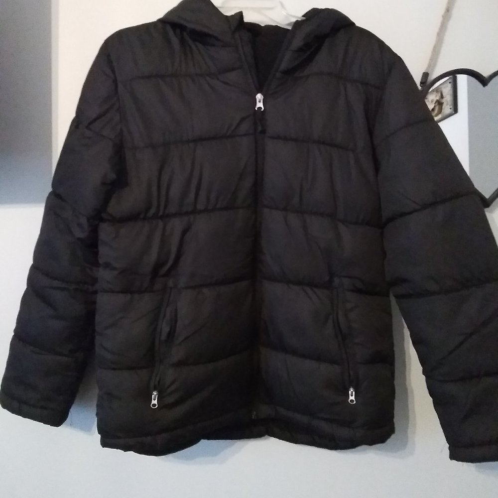 Faded glory black puffer jacket size 16
